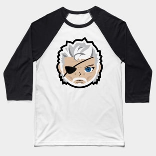 Metal Gear Solid 4 - Old Big Boss Sticker Baseball T-Shirt